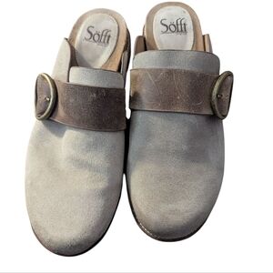 Söfft , Billie  Grey Suede Slip-On Clog , Size 9